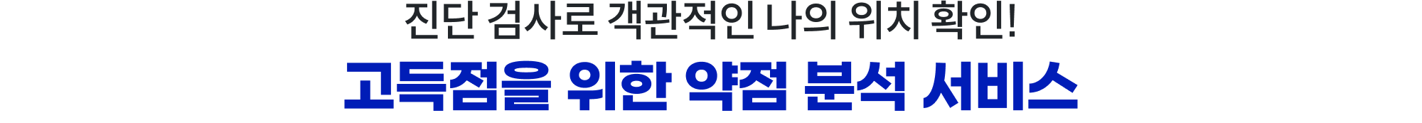 진단 검사로 객관적인 나의 위치 확인! 고득점을 위한 약점 분석 서비스