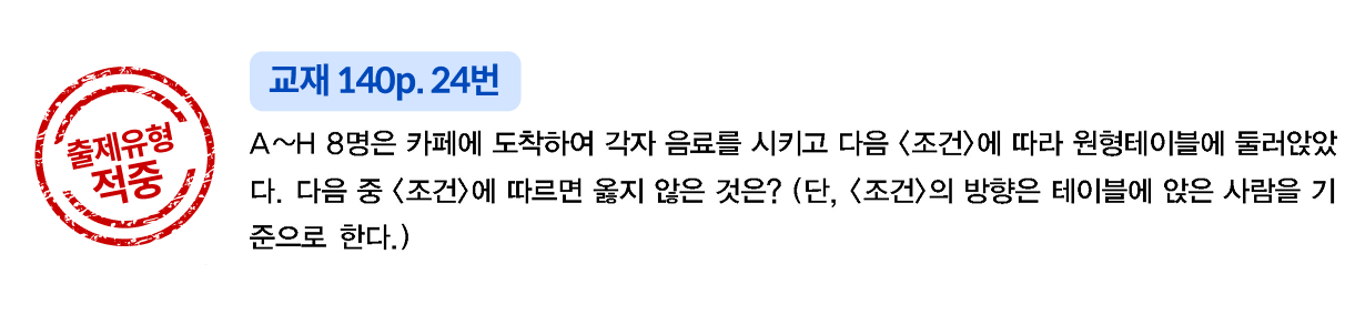 추리-원형테이블 자리 추리